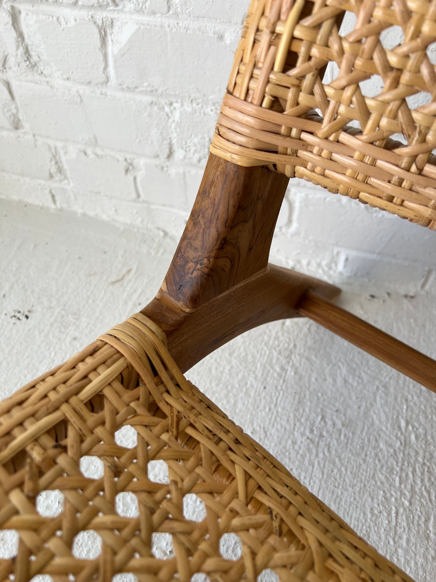 Chaise Relax en Rotin et Teck