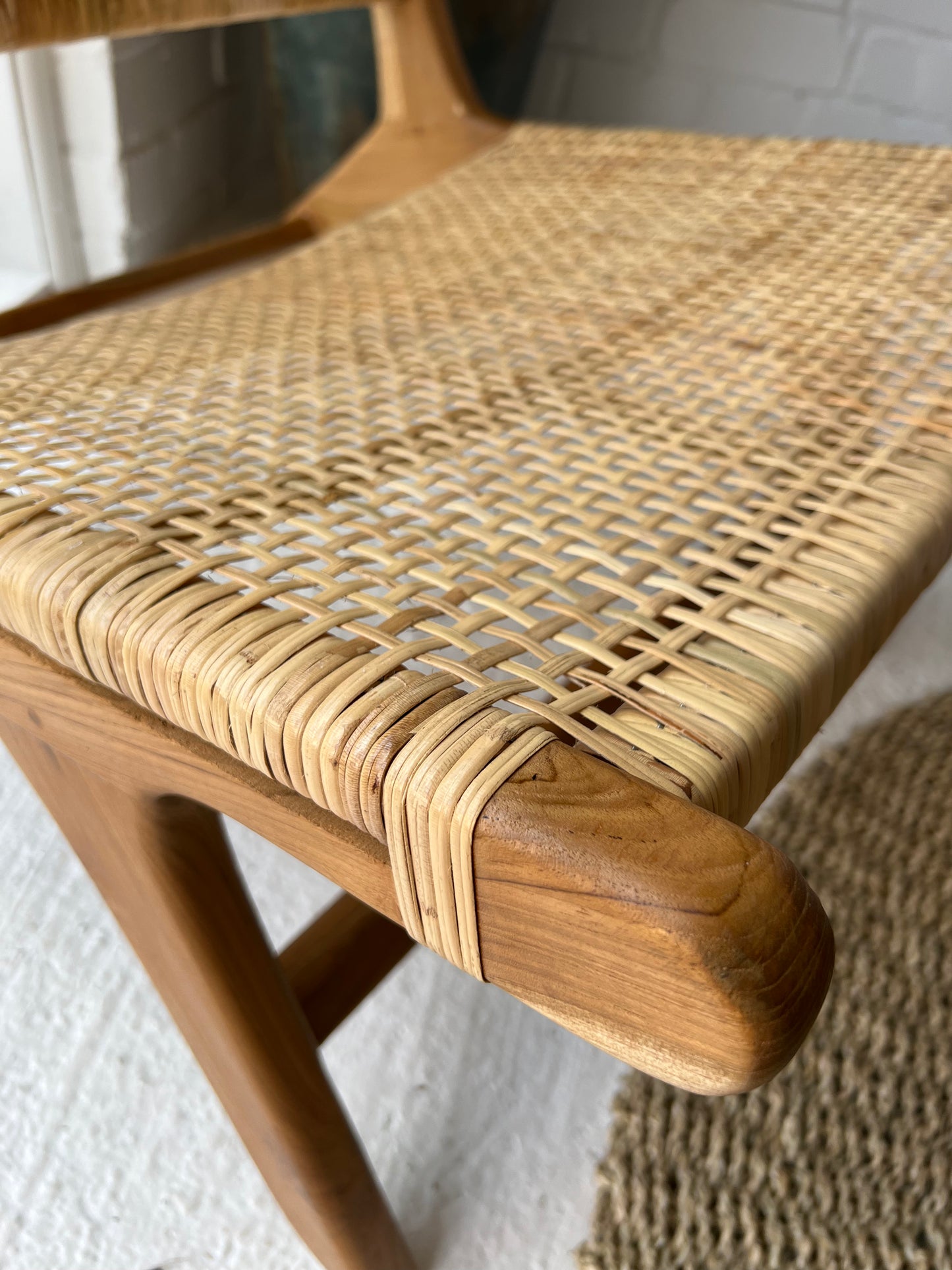 Chaise Relax en Rotin et Teck