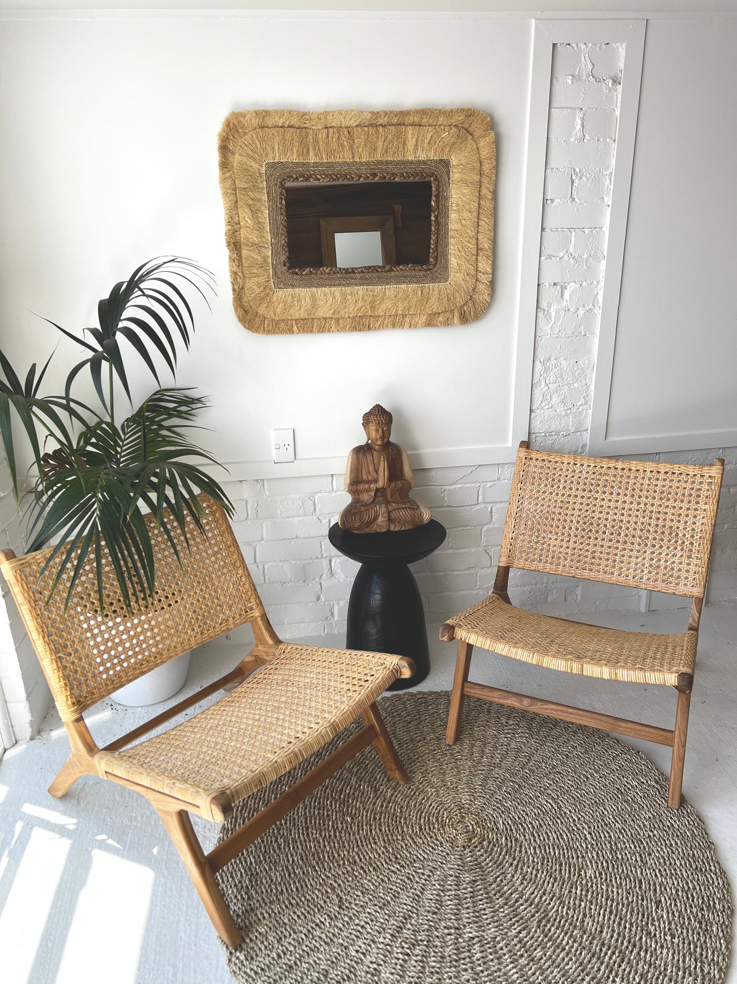 Chaise Relax en Rotin et Teck