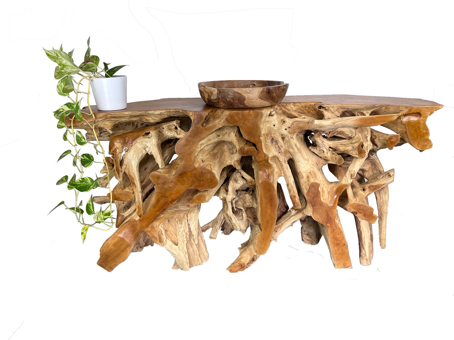 Console en Racine de Teck 150cm