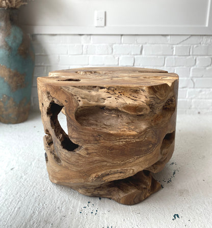 Tabouret en Racine de Teck
